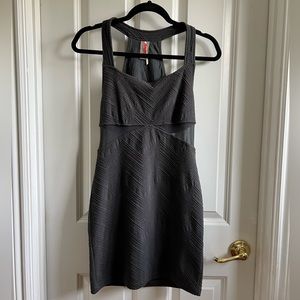Free People Dark Gray/Charcoal  Bodycon Cutout Dress